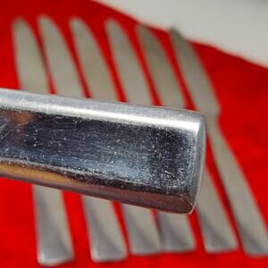 7 BK Wallace WAS213 Stainless Butter Dinner Knives Flatware Heavy Solid